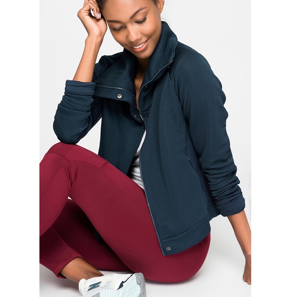 New Balance | Teal Ribbed Moto Athletic Jacket